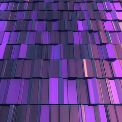 Poster - 3d abstract background purple tiles texture pattern design illustration