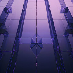 Poster - 3d abstract background - purple glass structure illustration