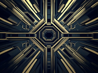 Poster - abstract background illustration - geometric shapes, symmetry, and perspective