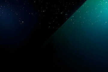 Poster - abstract background illustration - dark blue and green gradient with sparkling stars