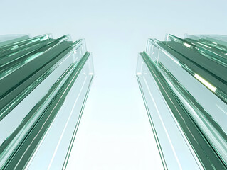 Poster - 3d illustration green glass architecture abstract background
