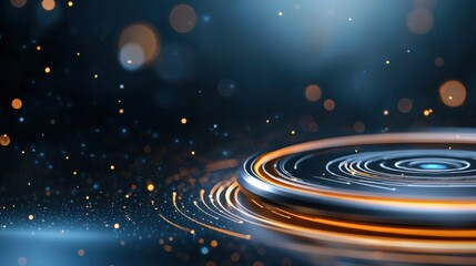 Poster - Futuristic Space Technology Concept with Circles and Lights