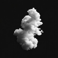 Poster - White Smoke Swirling in the Air on a Dark Background, Captivating Abstract Image of Cloud Formations Floating Ethereally in Space