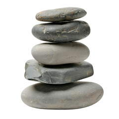 Poster - Smooth stones stacked in balanced arrangement, showcasing natural textures and colors, symbolizing tranquility and harmony