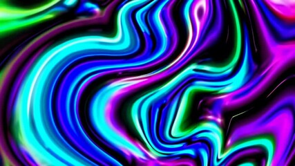 Aufkleber - Abstract neon fluid art in vibrant colors, dynamic motion. Modern digital art concept