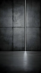 Poster - 3D Illustration Dark Concrete Wall Light Background Texture Architecture Design Empty Space Room Modern