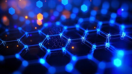 Abstract Tech Hexagon Network Design