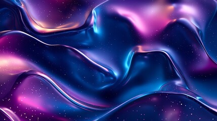 Poster - Colorful Abstract Design With Flowing Waves and Luminous Stars in a Cosmic Theme