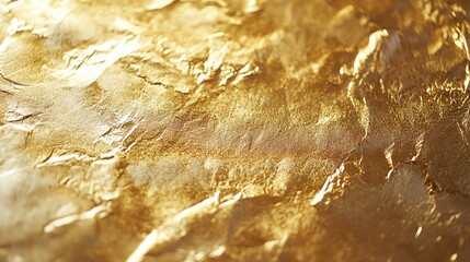 Poster - Shimmering Golden Surface Showcasing Intricate Patterns and Textures in Bright Light