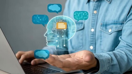 Aufkleber - Human-AI Collaboration: Futuristic Prompt Engineering, Artificial Intelligence Technology, Chatbot Interaction, Digital Transformation, Technological 