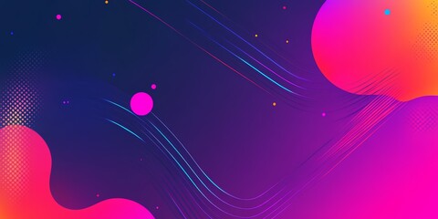 Poster - Vibrant Abstract Design With Colorful Shapes and Dynamic Lines in a Dark Background