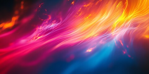 Poster - Vibrant Swirls of Light Create an Abstract Art Piece Showcasing Dynamic Color Transitions and Energy