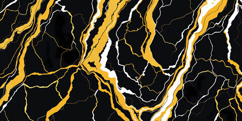 Wall Mural - dramatic ebony and gold marble backdrop with intricate veining