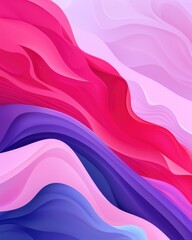 Poster - Abstract Waves of Color in Flowing Patterns of Pink, Red, and Purple Tones for Background Use