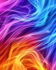 Poster - Vibrant Swirling Waves of Color in Dynamic Abstract Background Design for Creative Projects