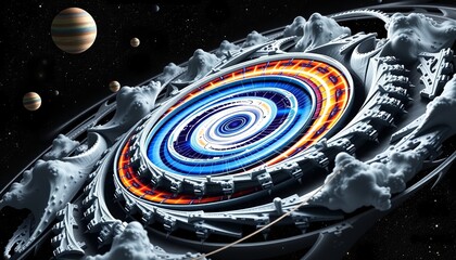 Wall Mural - Futuristic Celestial Space Station Portal
