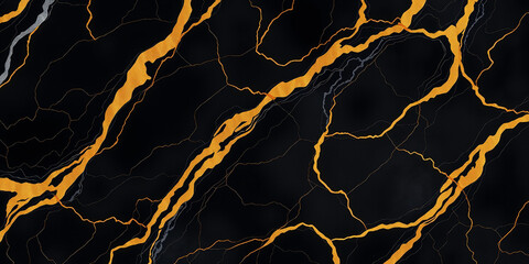Wall Mural - contemporary marble, black-gold pattern, striking texture, minimalist art, high-end design