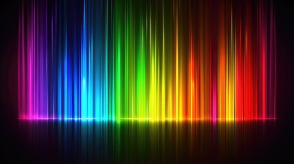 Poster - Vibrant Spectrum of Colorful Light Rays Shining Against a Dark Background