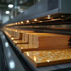 Poster - Automated quality control system scanning hardwood sheets in factory