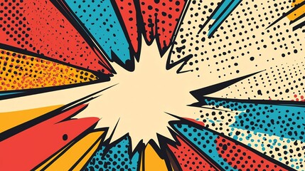 Poster - Bold Explosion Graphic Creates Dynamic Visual Impact With Vibrant Colors and Striking Patterns