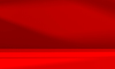 Wall Mural - wall interior background, studio and backdrops show products.with shadow from window color red backg