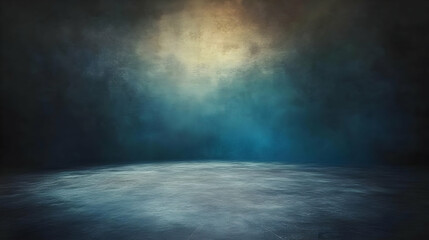 Poster - abstract background illustration dark empty room blue spotlight