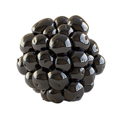 Wall Mural - This image displays an abstract composition featuring a sphere made of shiny, black spherical elements.