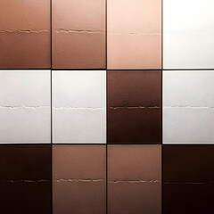Poster - Abstract Background Illustration - Texture, Brown, White, Square, Wall, Tiles, Pattern, Design, Art, Abstract