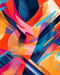 Poster - Colorful Abstract Artwork Created With Bold Designs and Vibrant Colors That Explore Dynamic Movement and Emotion