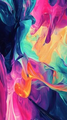 Poster - Vibrant Abstract Art Showcasing Swirling Colors in Bold Patterns and Dynamic Movement Capturing Creativity and Emotion