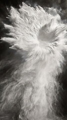 Poster - Dynamic water explosion abstract art digital creation dark background close-up fluid motion concept