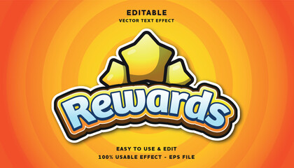 Poster - rewards editable text effect with modern and simple style