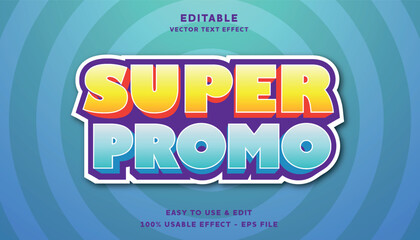 Poster - super promo editable text effect with modern and simple style