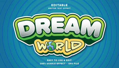 Poster - dream world editable text effect with modern and simple style