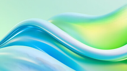 Poster - Abstract modern wave banner green background, gradient green wave PPT concept background illustration