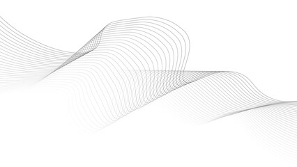 Wall Mural - abstract black lines wave curve motion on white background. thin line wavy abstract vector backgroun