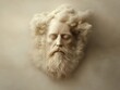 © xbzz - Surreal Sculpture of a Contemplative Bearded Man with a Cloud-like Hair and Beard.