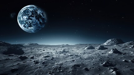 Wall Mural - moon surface environment
