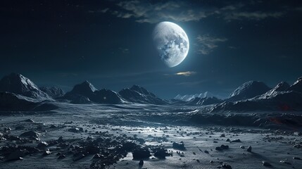 Wall Mural - moon surface environment