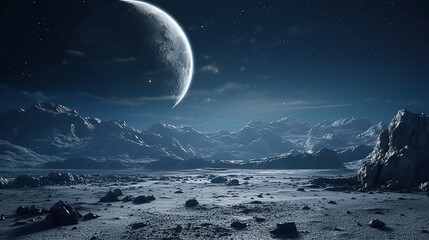 Wall Mural - moon surface environment
