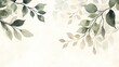© MIKA - Elegant Watercolor Greenery with Soft Light Green and Beige Leaves on Neutral Background, Creating a Fresh and Natural Aesthetic for Invitations and Branding.