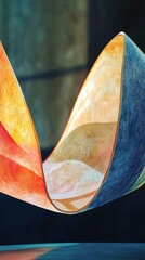 Poster - Abstract Art of Curving Ribbon Displaying Vibrant Colors and Textures