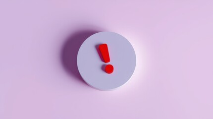 Poster - exclamation point: symbolizing alertness and importance on a subtle lavender background. attention!