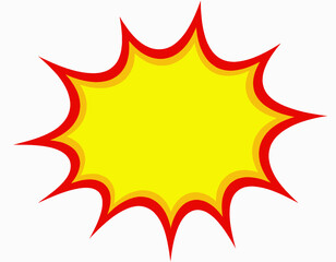 comic explosion with red outline and yellow interior