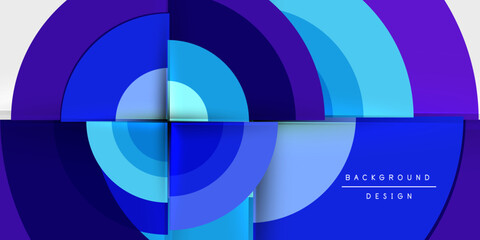 Aufkleber - Techno circles and semi circles. Vector Illustration For Wallpaper, Banner, Background, Card, Book Illustration, landing page