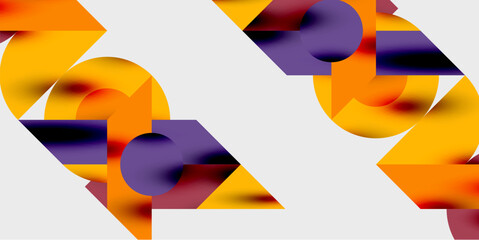Poster - Modern abstract background featuring circles, lines, and triangles in a dynamic geometric composition. Perfect for stylish, tech, or creative-themed designs