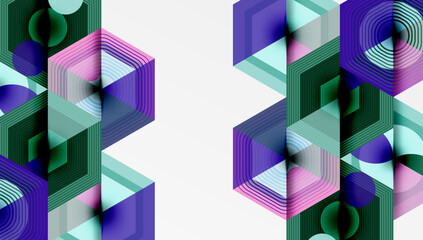 Poster - Hexagons design geometric abstract background