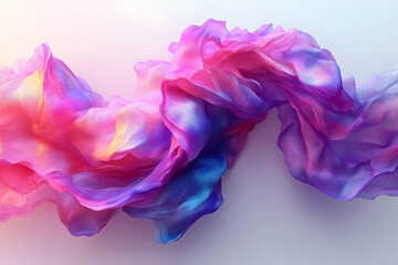 Poster - Abstract Flowing Fabric Design In Pink Purple And Blue Colors