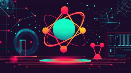 Wall Mural - a colorful abstract drawing of a planet