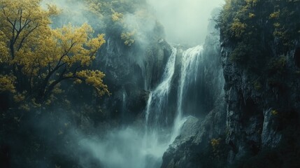 Wall Mural - waterfall in forest